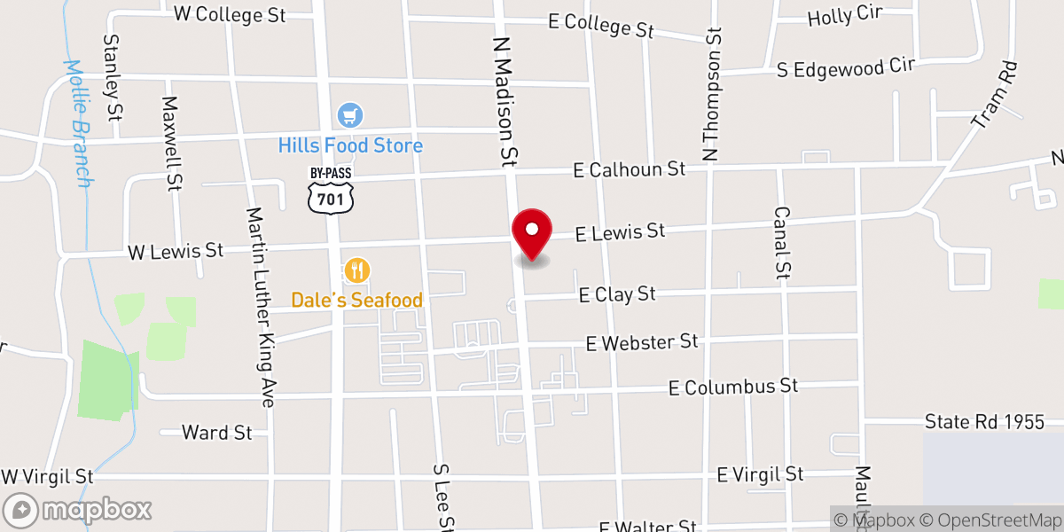 Map showing location of Grace Episcopal Church