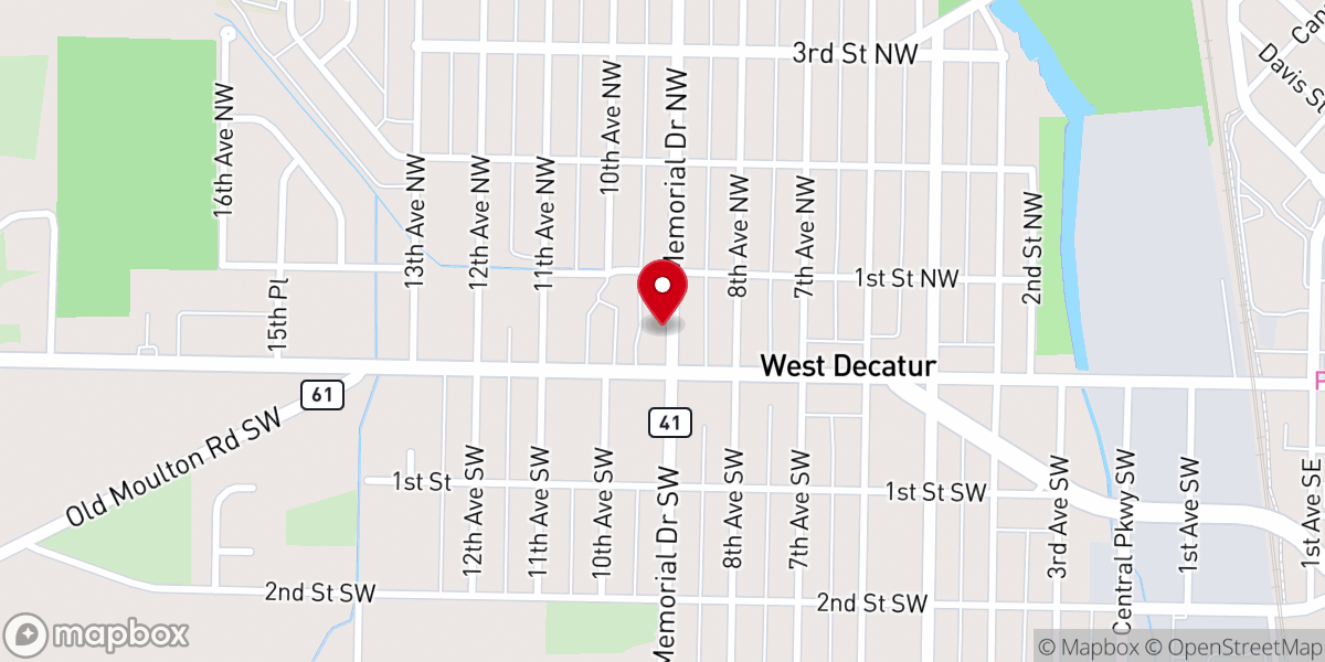 Map showing location of Memorial Drive Methodist Church