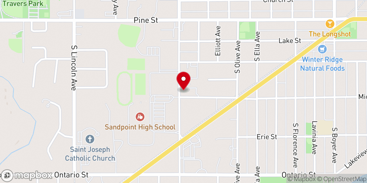 Map showing location of First Baptist Church