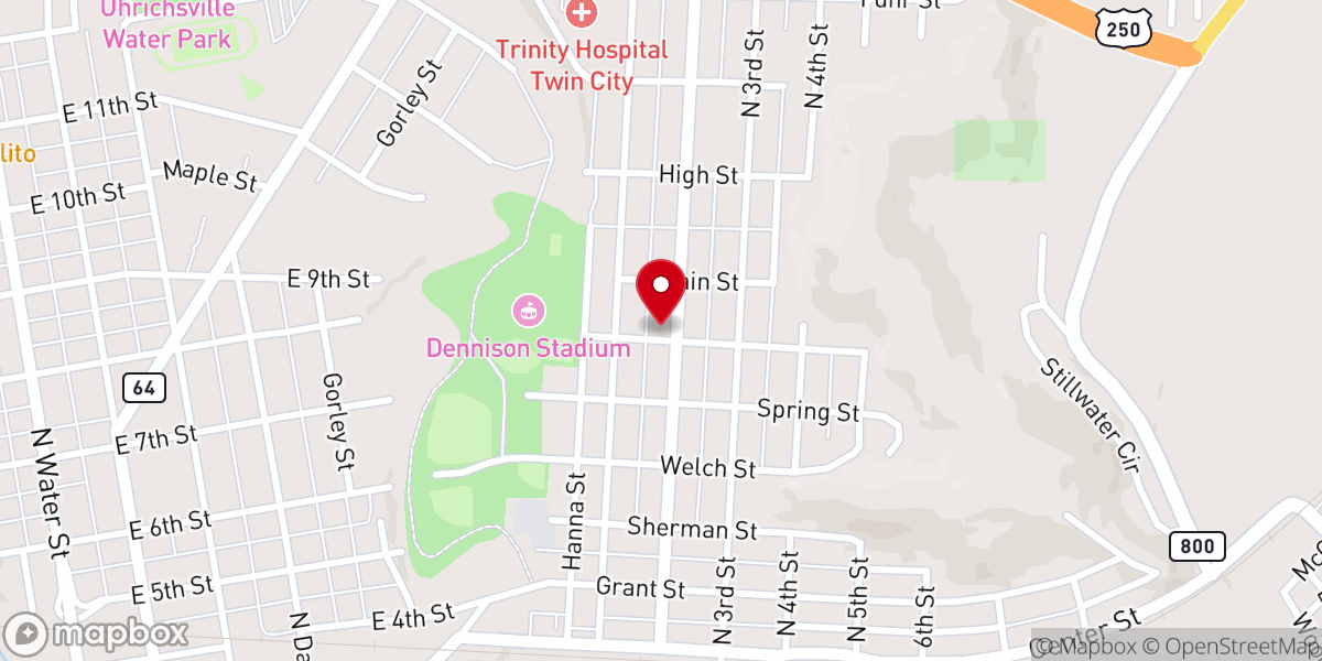Map showing location of Strait Gate Baptist Church