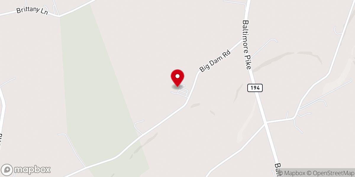 Map showing location of Mountain Ridge Church