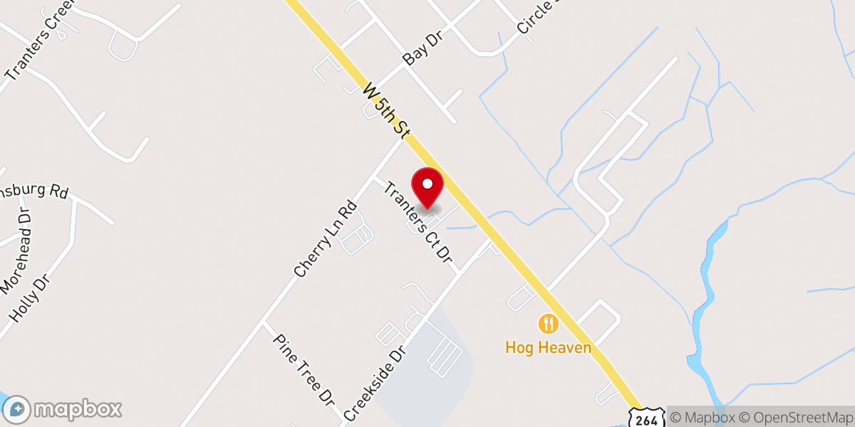 Map showing location of Hope Church