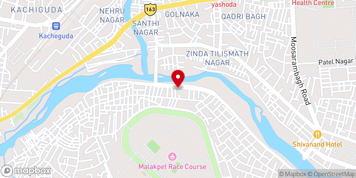 Map showing location of The Pentecostal Mission (Malakpet)