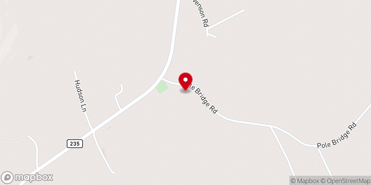 Map showing location of Oak Grove Church