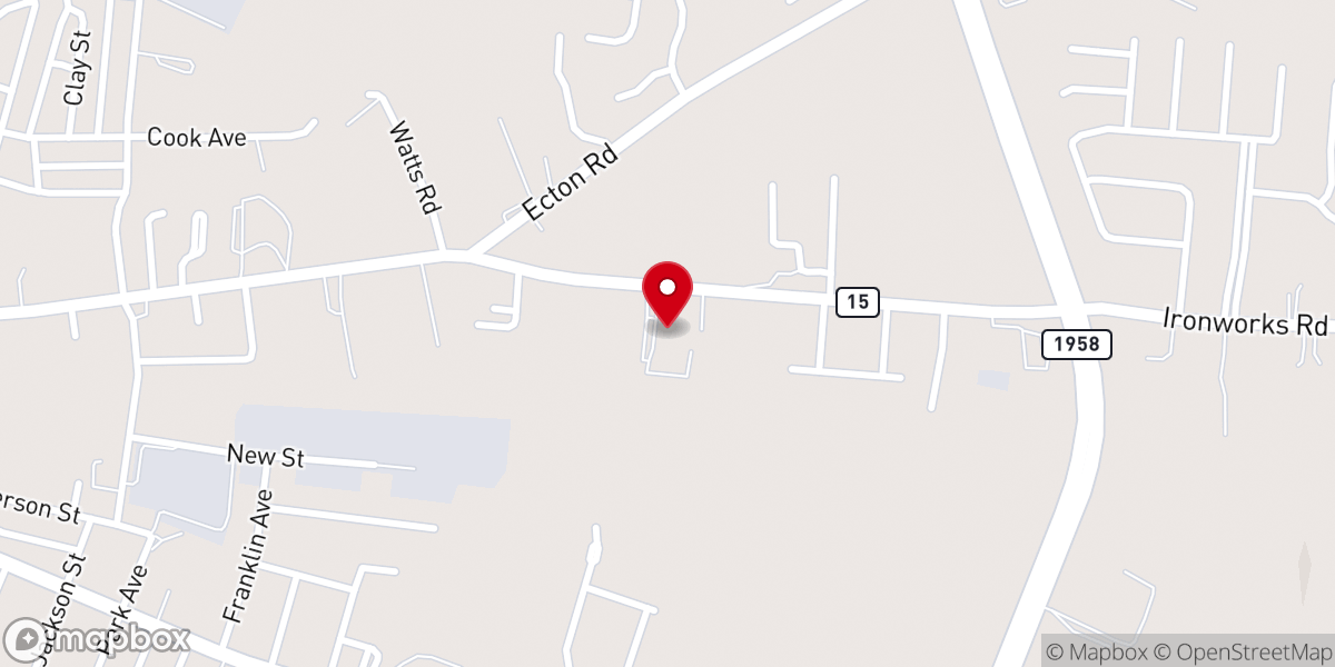 Map showing location of Landmark Baptist Church