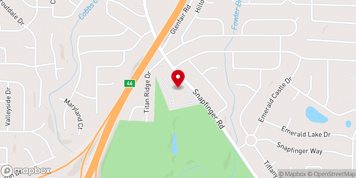 Map showing location of Hillcrest Church of Christ