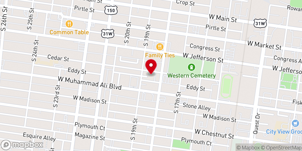 Map showing location of Sweet Leaf Up Baptist Church