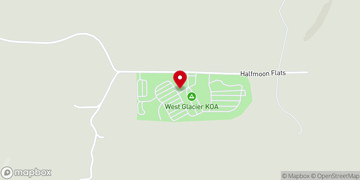 Map showing location of West Glacier KOA Resort
