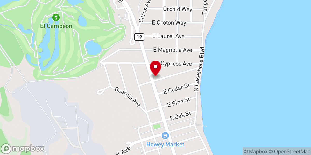 Map showing location of Howey In The Hills Community Church