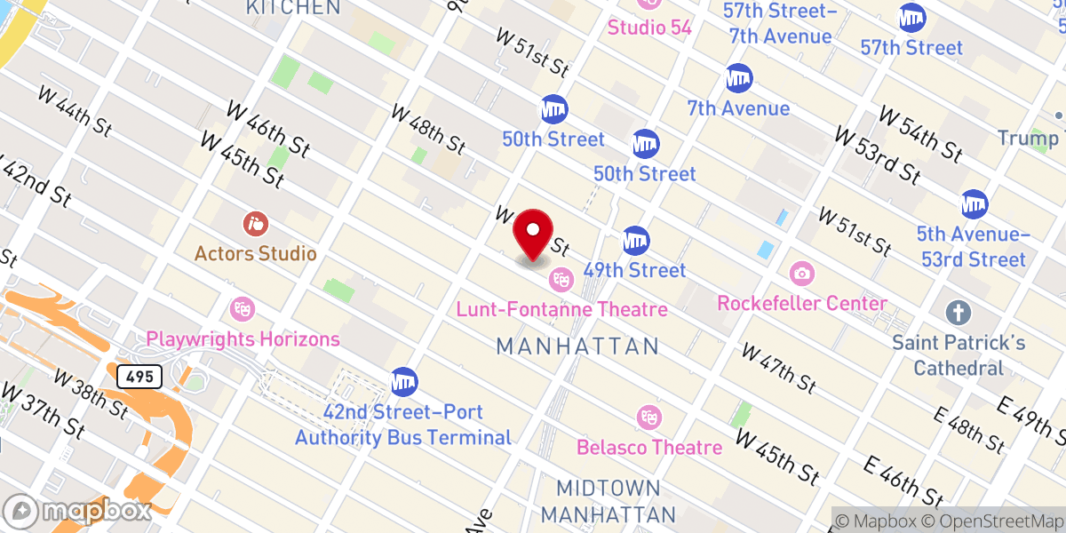 Map showing location of Church of Scientology of New York
