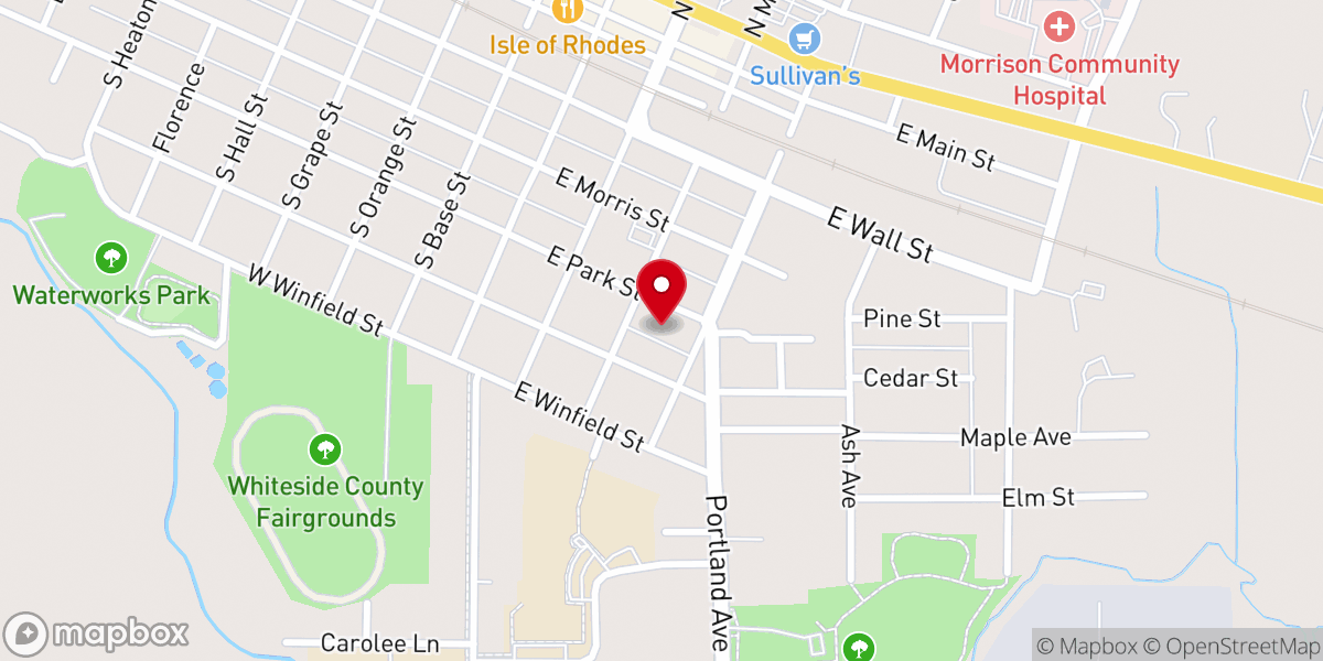 Map showing location of Ebenezer Reformed Church