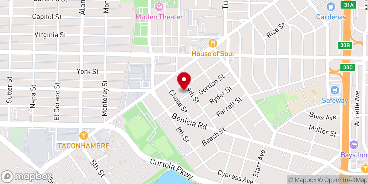Map showing location of Saint Marys Missionary Baptist Church