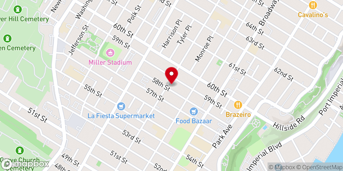 Map showing location of Nazareth Baptist Church