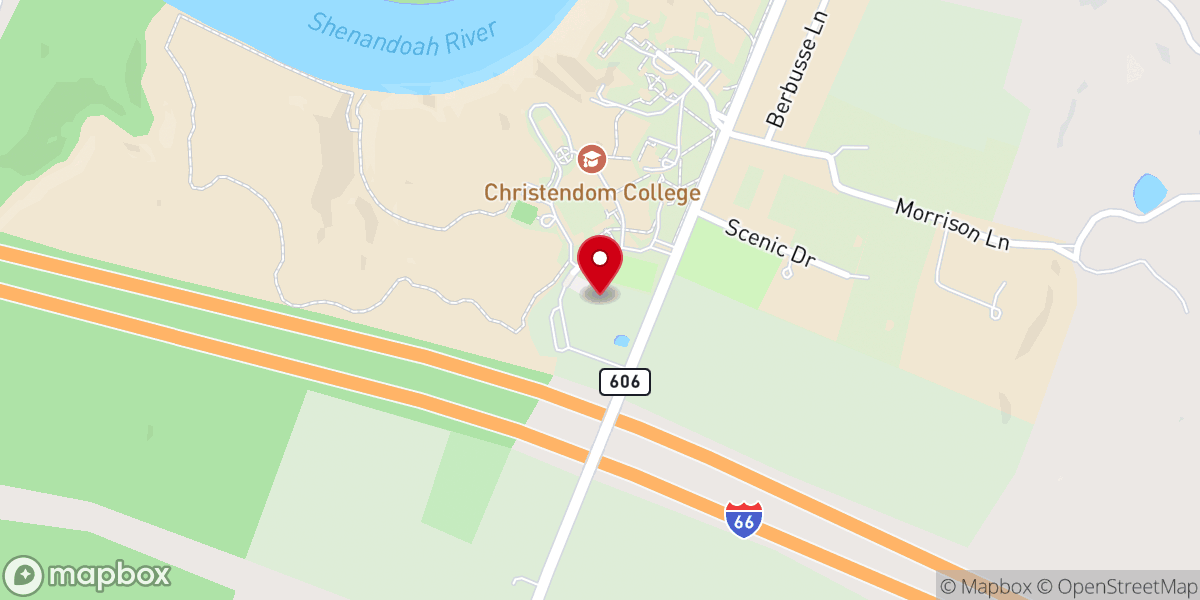 Map showing location of Christ the King Chapel