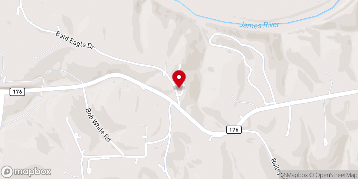 Map showing location of Grace Independent Baptist Church, Galena, MO. 65656