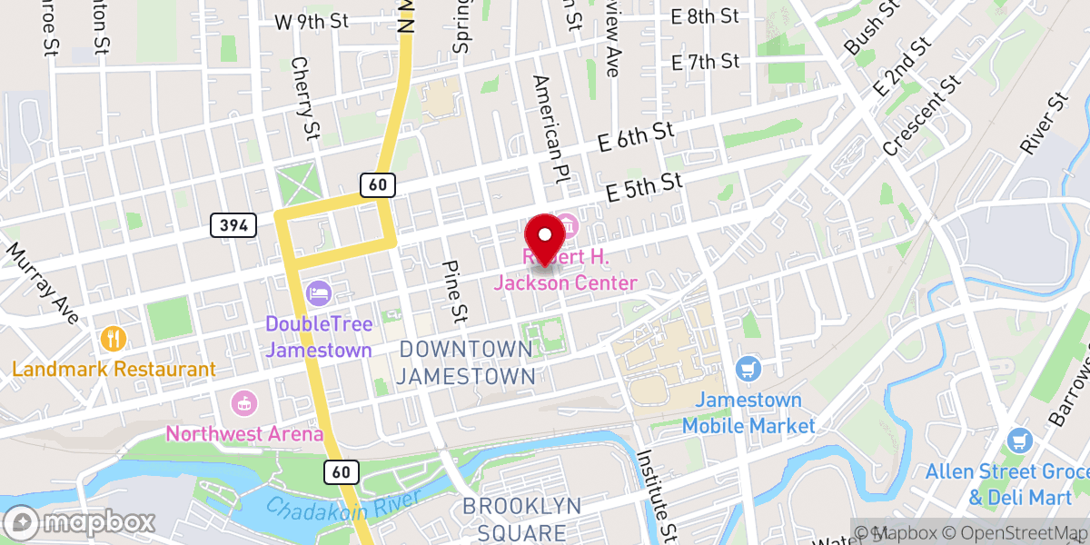 Map showing location of First Congregational Church