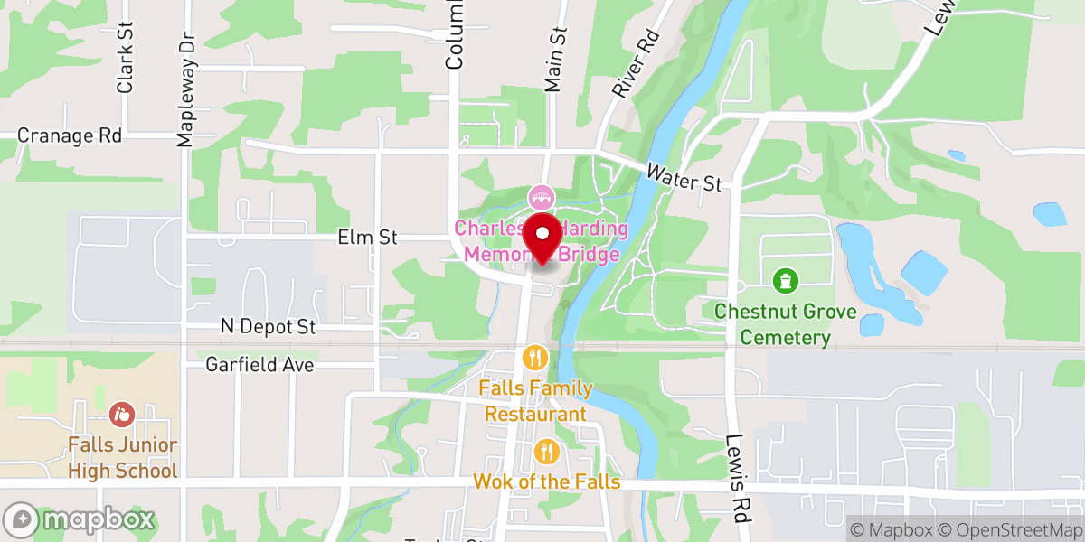 Map showing location of Olmsted Community Church