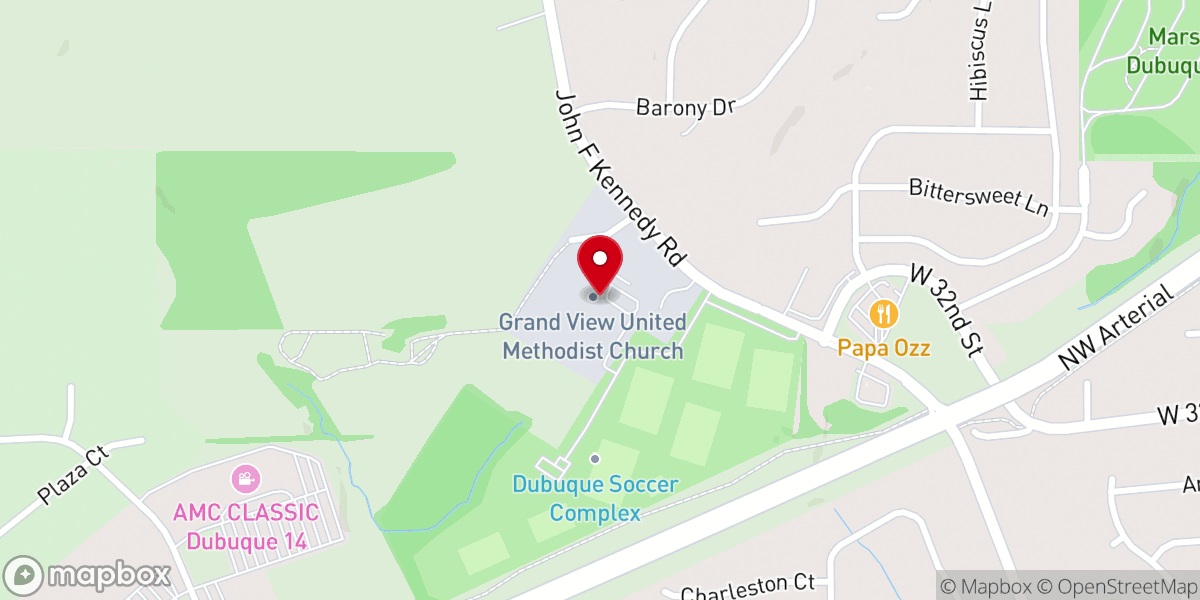 Map showing location of Grand View Methodist Church