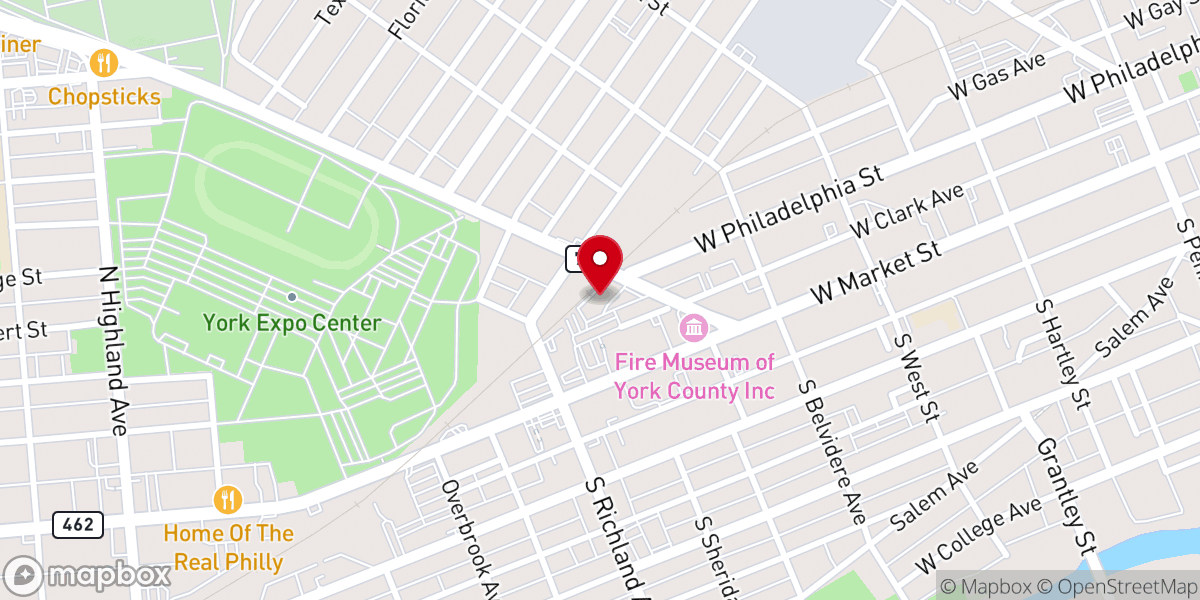 Map showing location of Grandview Church York