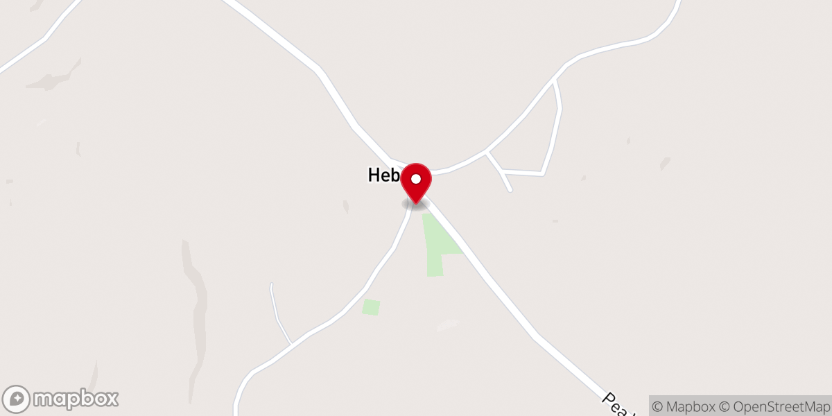 Map showing location of Hebron Baptist Church