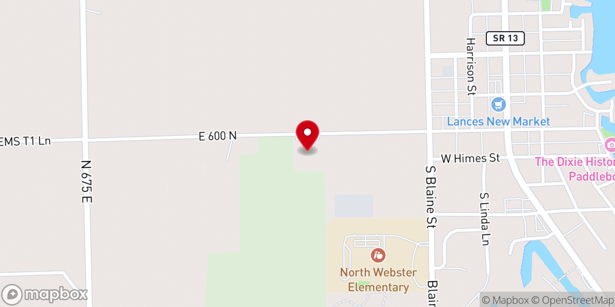 Map showing location of North Webster Church-Brethren