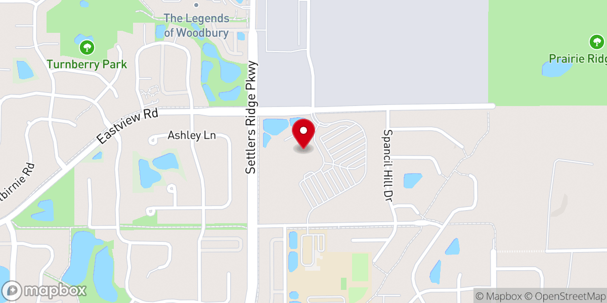 Map showing location of Eagle Brook Church in Woodbury, MN
