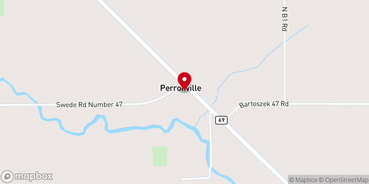Map showing location of Perronville Pub