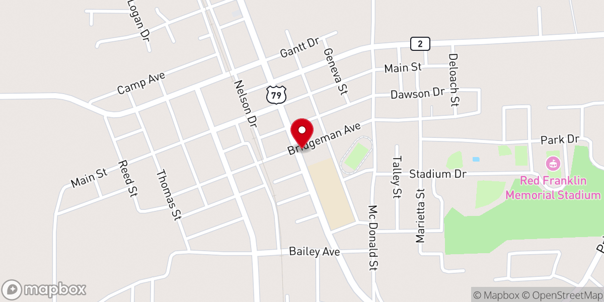 Map showing location of First Presbyterian Church