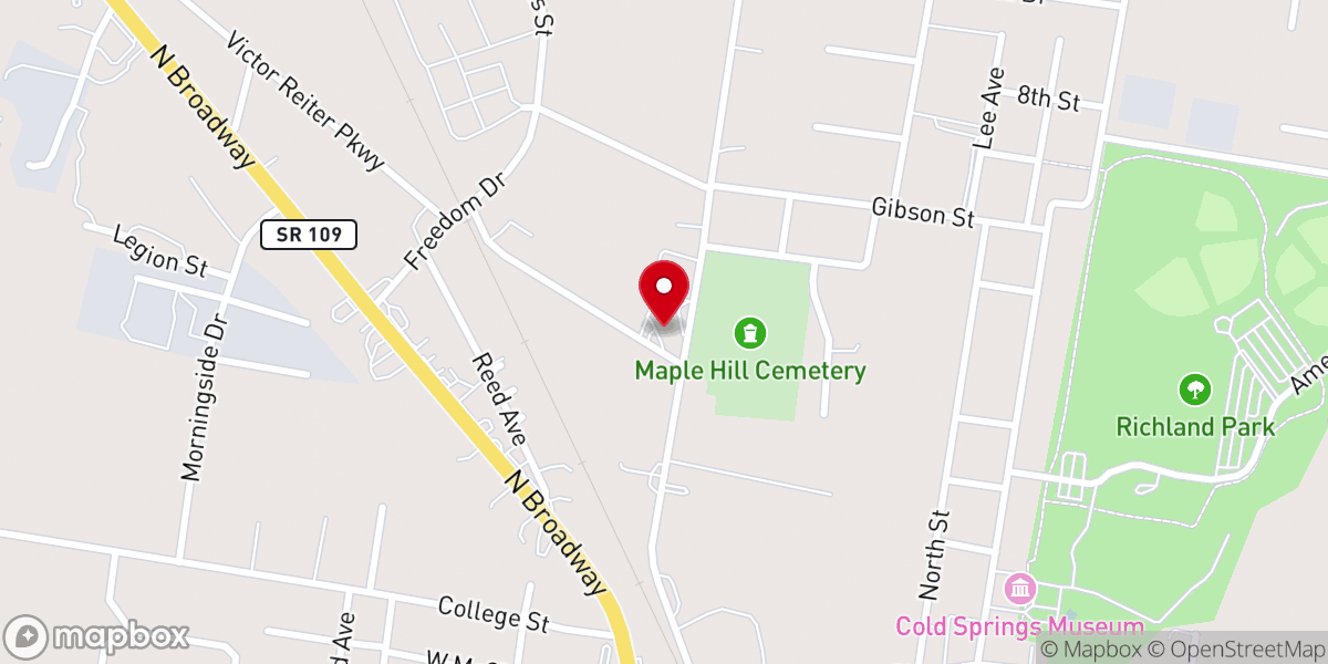 Map showing location of Portland Church of Christ