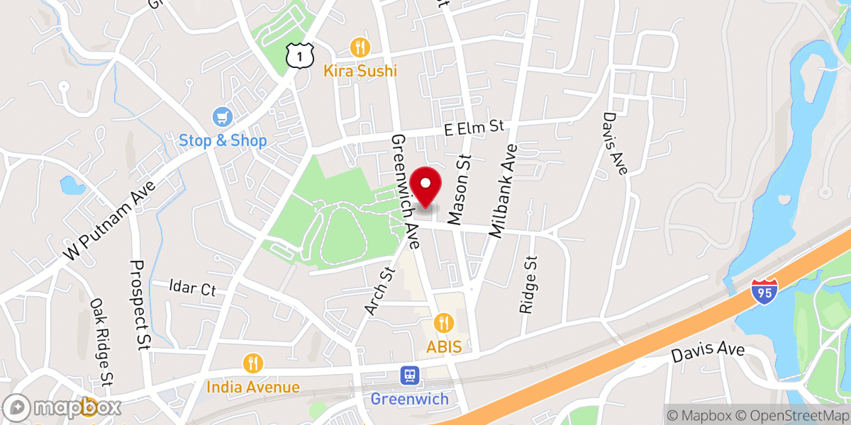 Map showing location of Greenwich Choral Society