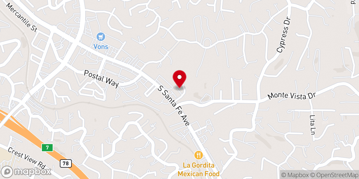 Map showing location of Iglesia de Dios Pentecostal M.I Vista