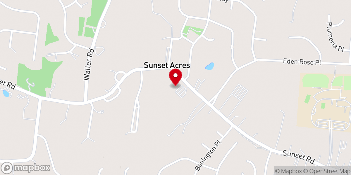 Map showing location of Sunset Hills Baptist Church