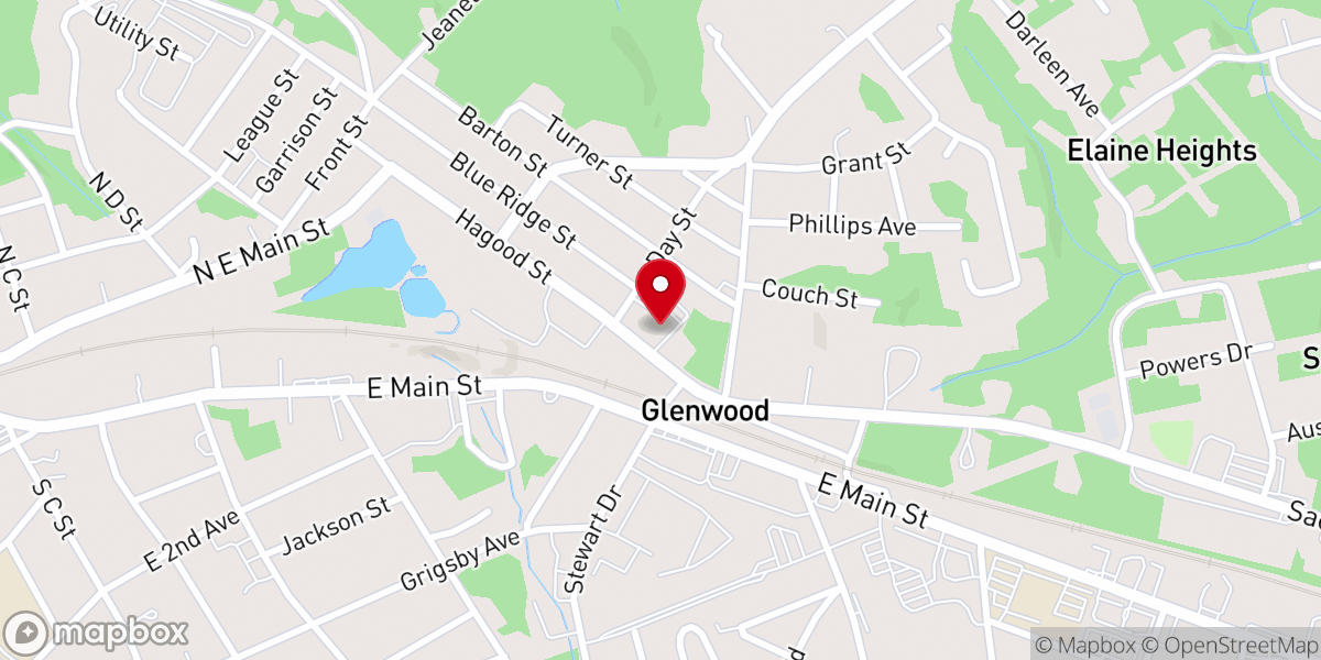 Map showing location of Glenwood Wesleyan Church