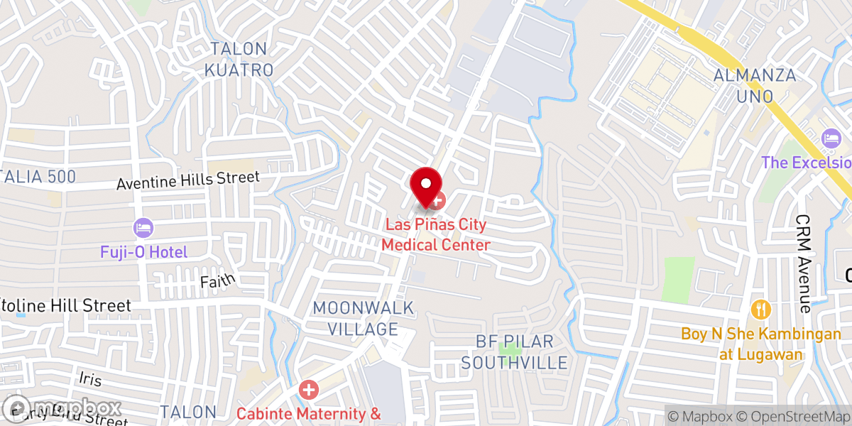 Map showing location of Las Piñas Baptist Church