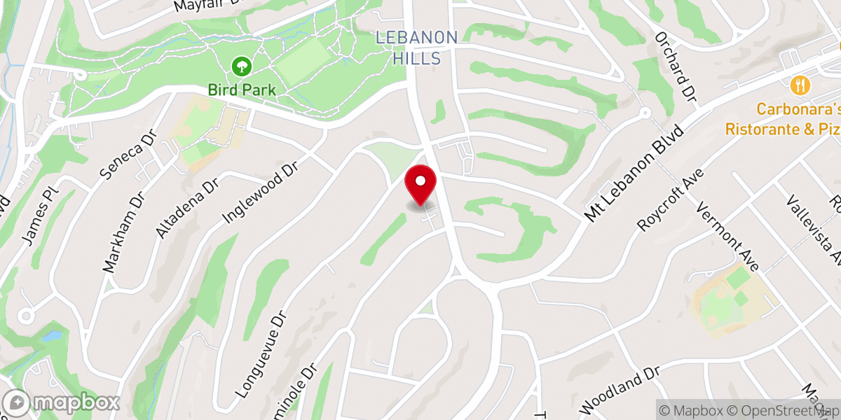 Map showing location of Unitarian Universalist Church of the South Hills