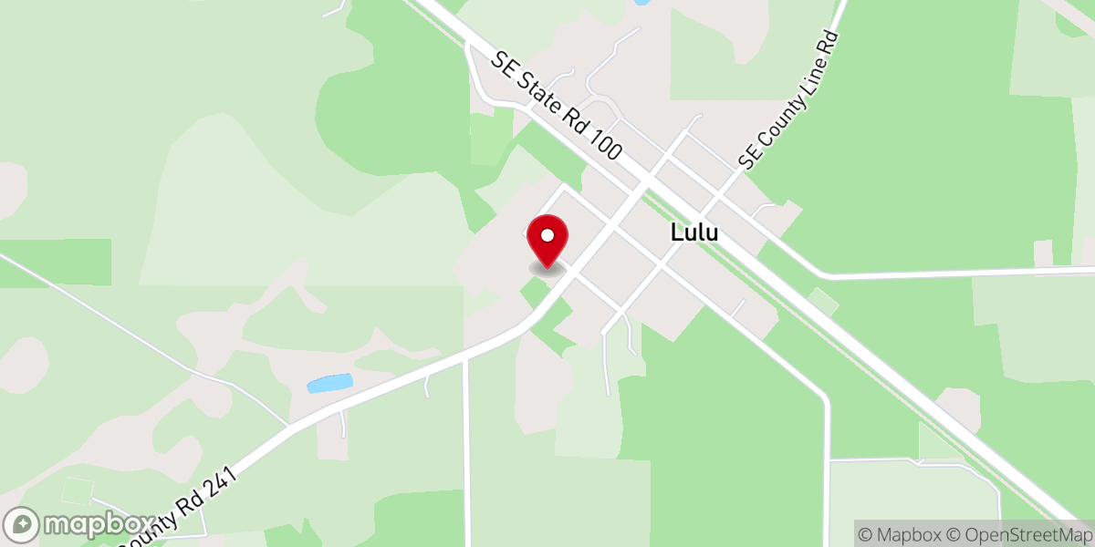 Map showing location of Lulu Baptist Church