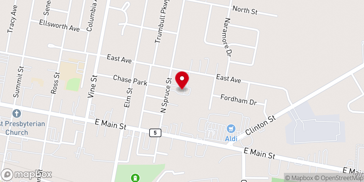 Map showing location of Batavia Assembly of God