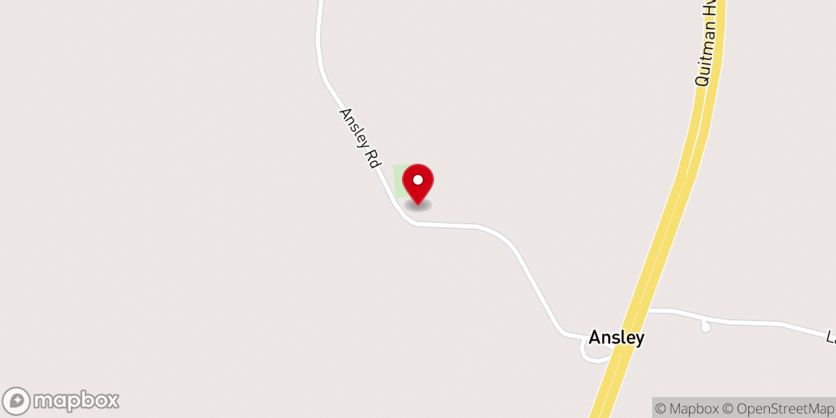 Map showing location of Ansley Union Church