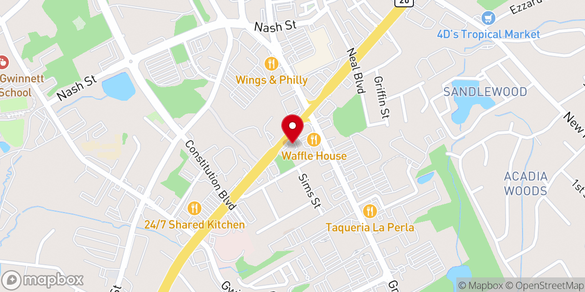 Map showing location of World Overcomers Christian Center