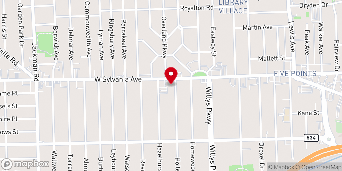 Map showing location of Toledo Restoration Church