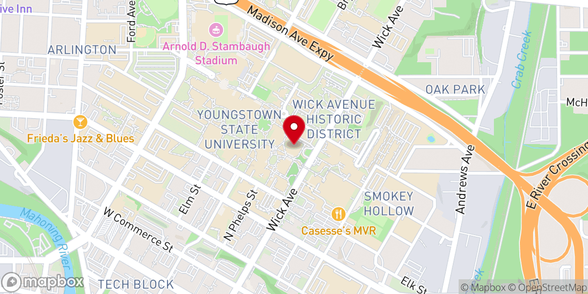 Map showing location of The Butler Institute of American Art