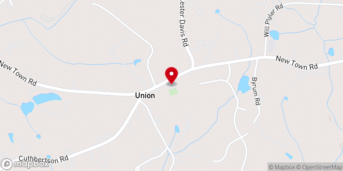 Map showing location of Union United Methodist Church