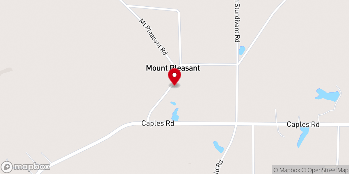 Map showing location of Mt Pleasant Baptist Church