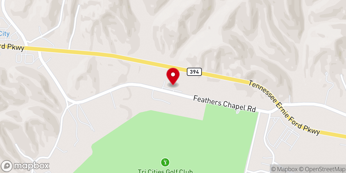Map showing location of Tennessee Department of Human Services for Sullivan County - Bristol/Blountville Office