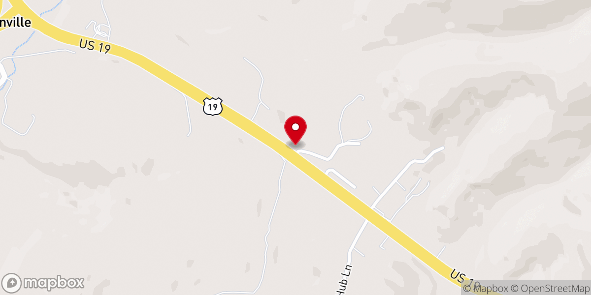 Map showing location of Flat Rock Church
