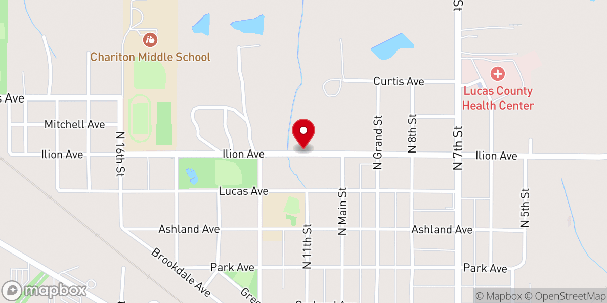 Map showing location of Christian Church Blessing Box