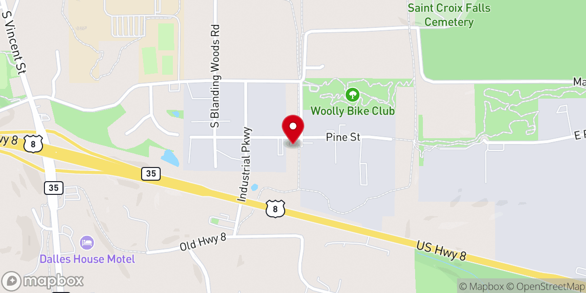 Map showing location of St. Croix Falls UMC Food Pantry