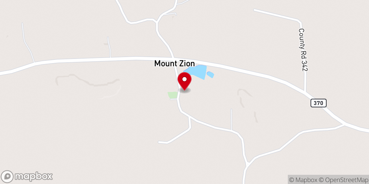 Map showing location of Mt Zion Cumberland Presbyterian