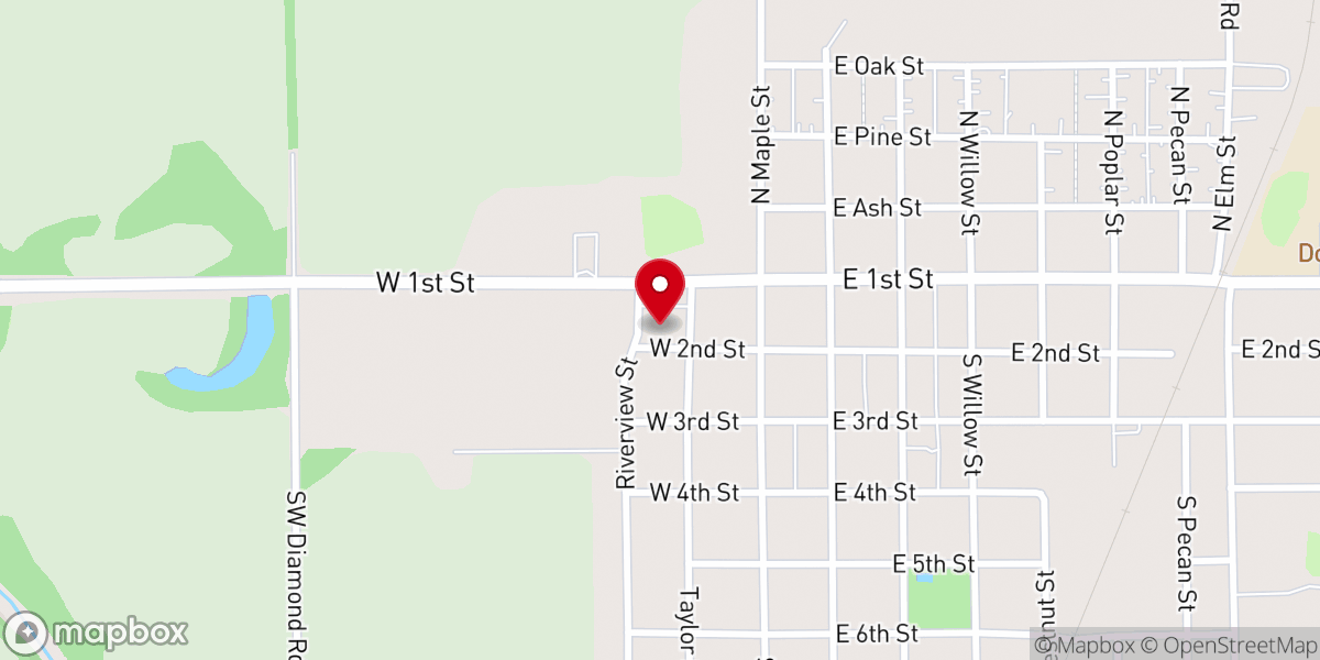 Map showing location of Douglass Church of Christ