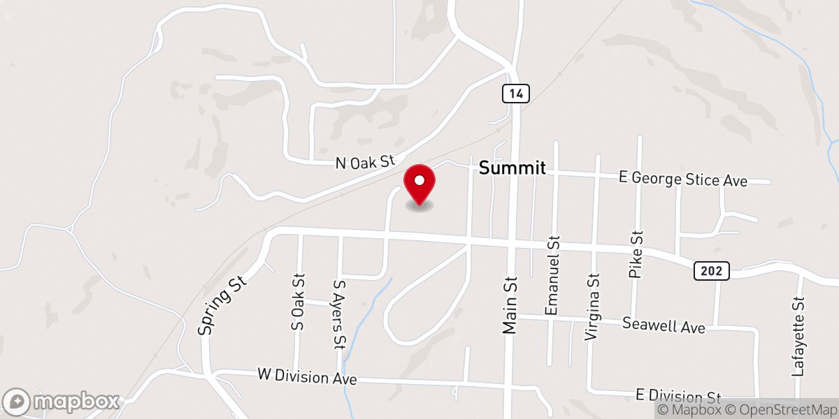 Map showing location of Summit Pentecostal Church-God